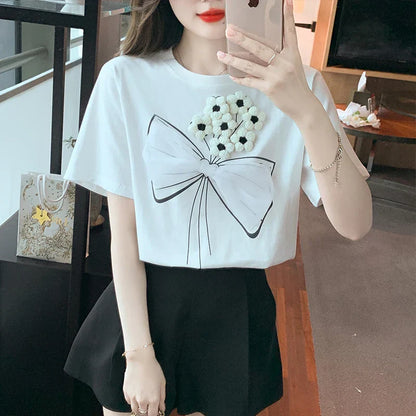 Vrouwelijke Blouse Korte Mouwen Wit