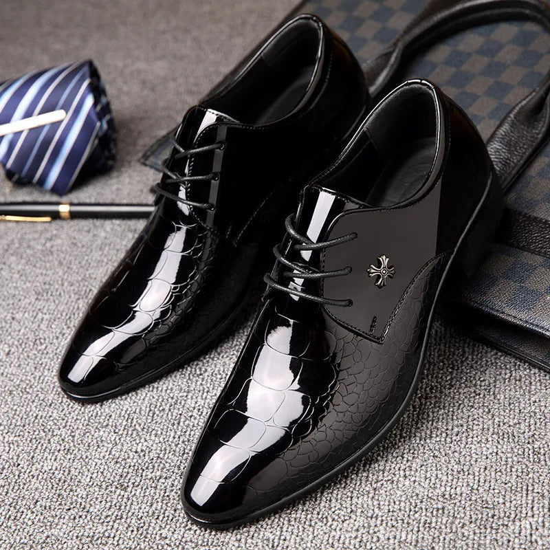 Heren Oxford Schoenen Klassiek Leer Puntneus