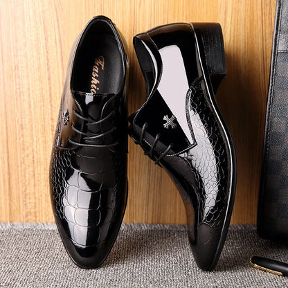 Heren Oxford Schoenen Klassiek Leer Puntneus