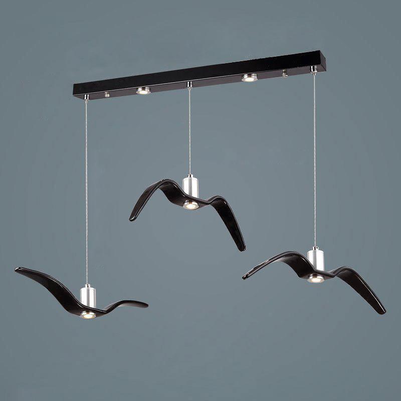 Hanglamp LED Vogeldesign Resin Aluminium Wit Zwart 3000K 4000K 6000K Woonkamer Pendellamp Minimalistisch Organisch Plafondlamp