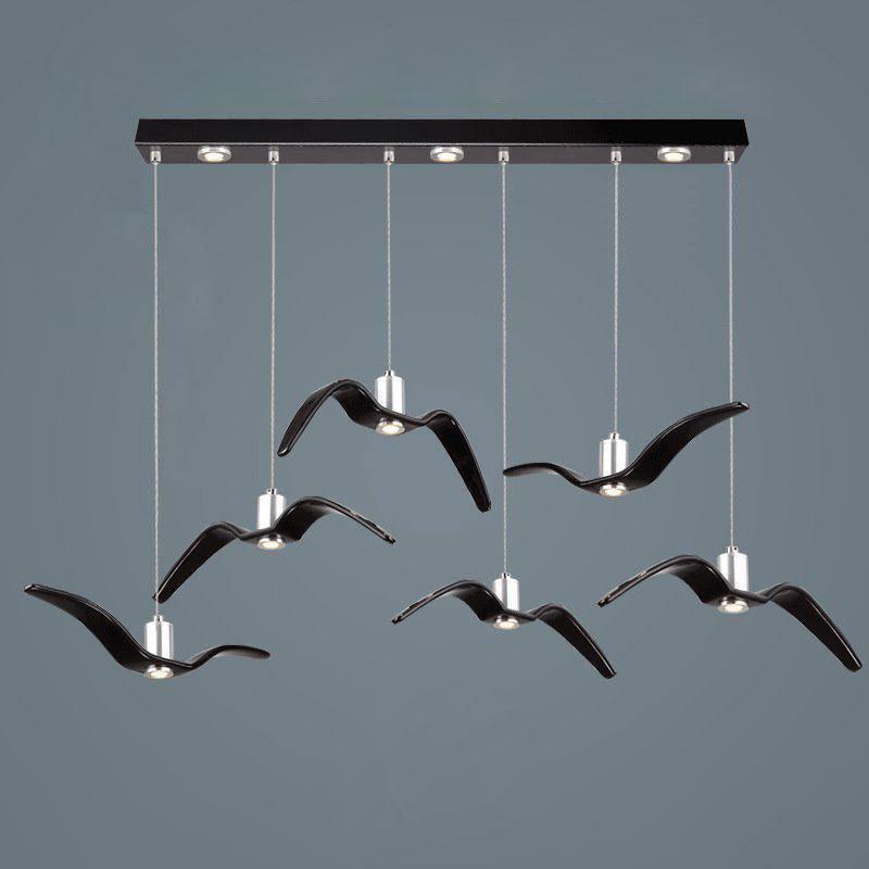 Hanglamp LED Vogeldesign Resin Aluminium Wit Zwart 3000K 4000K 6000K Woonkamer Pendellamp Minimalistisch Organisch Plafondlamp