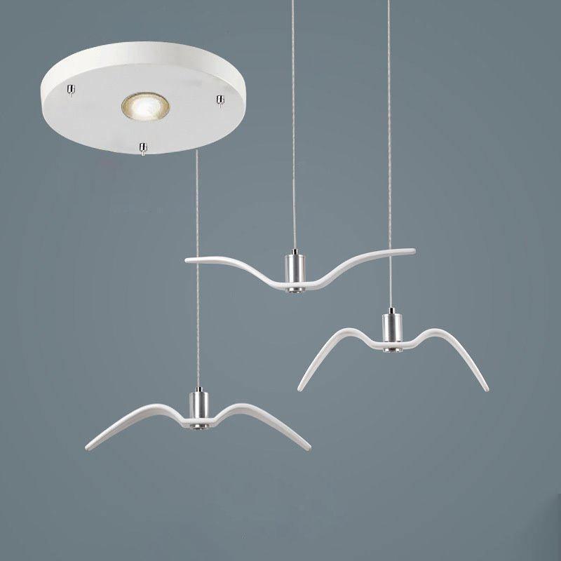 Hanglamp LED Vogeldesign Resin Aluminium Wit Zwart 3000K 4000K 6000K Woonkamer Pendellamp Minimalistisch Organisch Plafondlamp