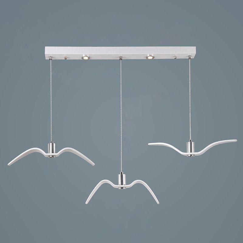 Hanglamp LED Vogeldesign Resin Aluminium Wit Zwart 3000K 4000K 6000K Woonkamer Pendellamp Minimalistisch Organisch Plafondlamp