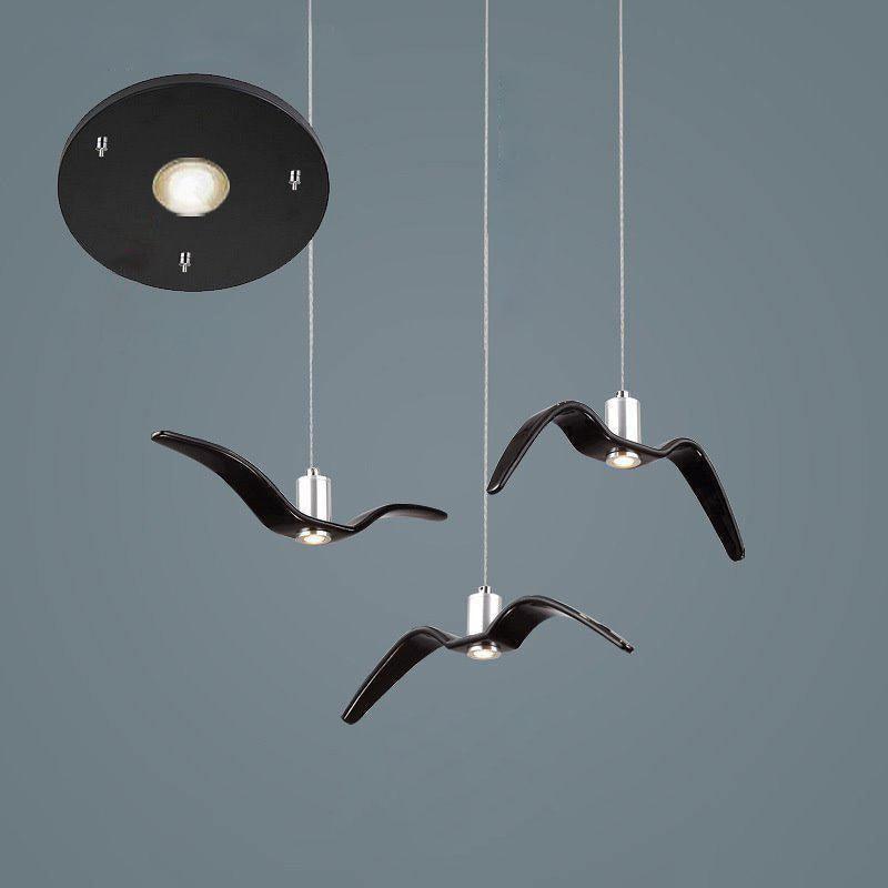 Hanglamp LED Vogeldesign Resin Aluminium Wit Zwart 3000K 4000K 6000K Woonkamer Pendellamp Minimalistisch Organisch Plafondlamp