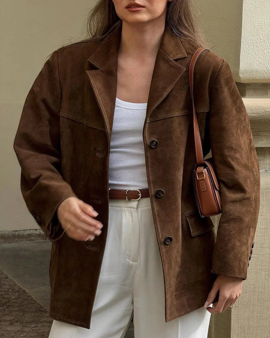 Dames Blazer van Suède met Tijdloos Design - StudioMarella