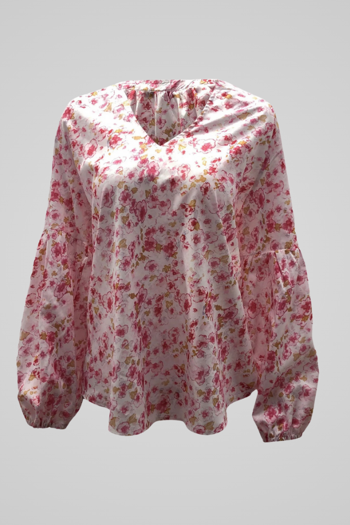 Vrouwen Blouse Bloemenprint Losse Fit Comfortabel