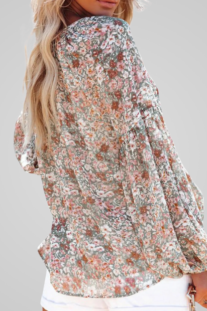 Vrouwelijke Bloemen Blouse Losse Pasvorm Zomerse Stijl