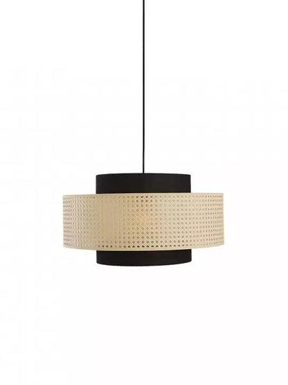 Handgeweven Hennep Hanglamp in Zen-Stijl – Natuurlijk Rotan Tromlamp voor Rustieke Sfeer