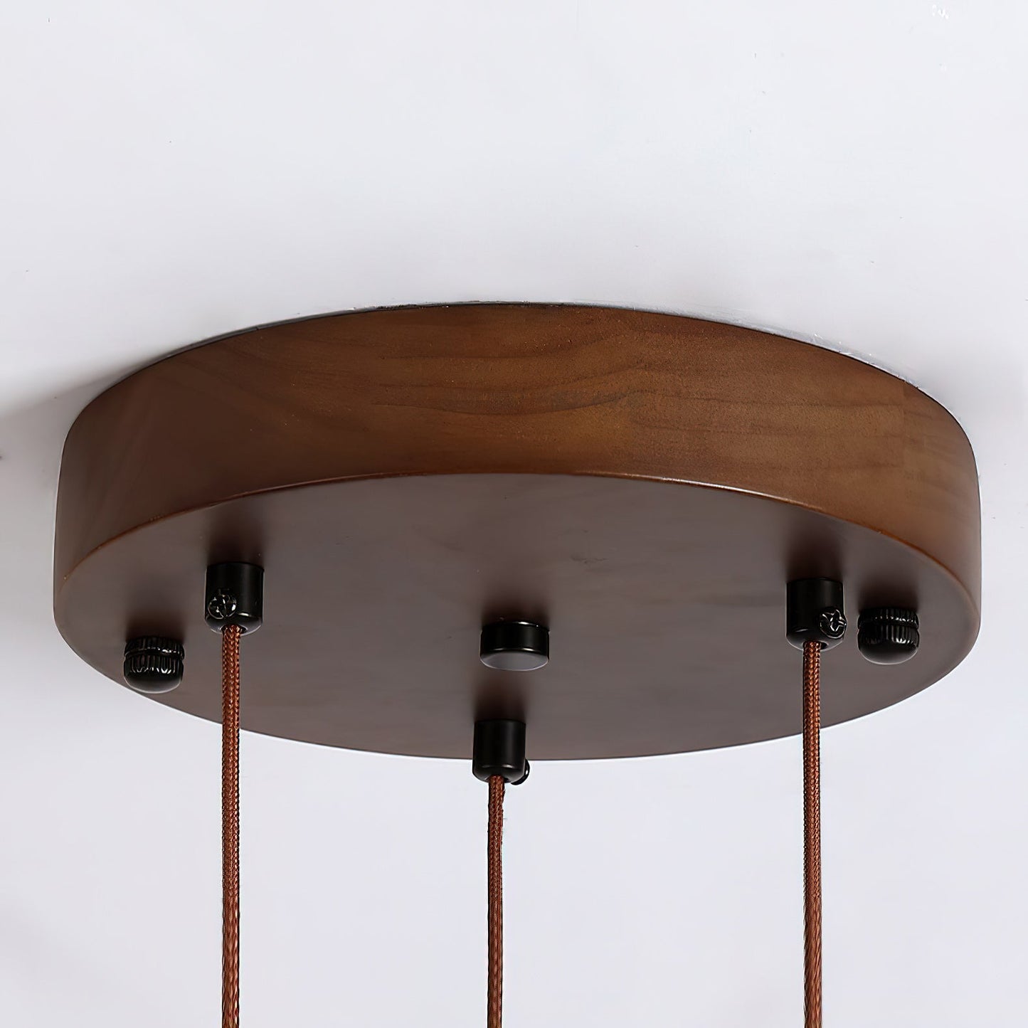 Travertijn Ring Kroonluchter – Natuursteen Hanglamp met Walnoot Hout en Geïntegreerde LED | Scandinavisch Design voor Woon- en Eetkamer