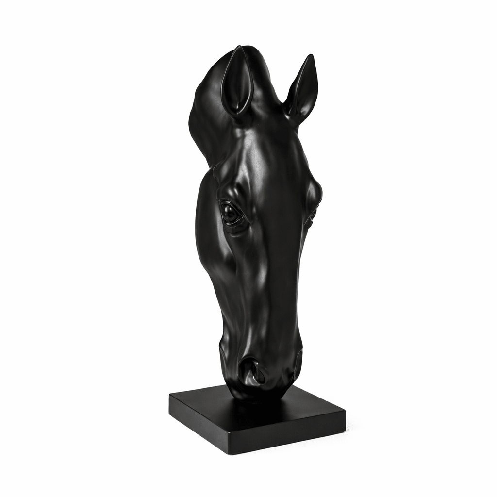 Zwart Paardenhoofd Sculptuur Modern Minimalisme Decoratief Beeld