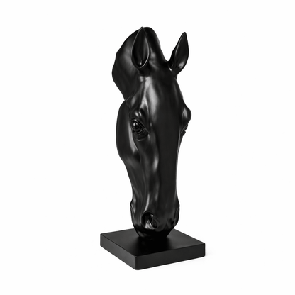 Zwart Paardenhoofd Sculptuur Modern Minimalisme Decoratief Beeld