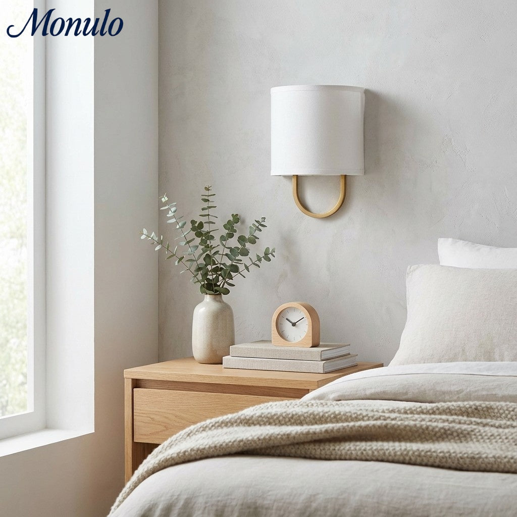Wandlamp Stoffen Kap – Moderne Slaapkamer Wandverlichting voor Sfeervolle Ambiance