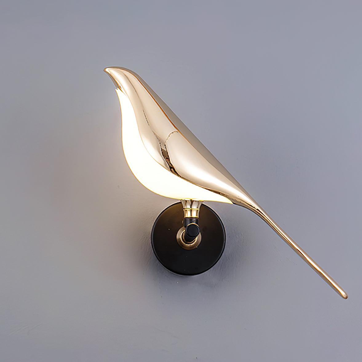 Wandlamp met Vogelmotief en Verstelbare Lamparmen – Zwart & Roségoud Design 1 of 2 Lichtpunten Magnetische Vogel Moderne Decoratieve Verlichting