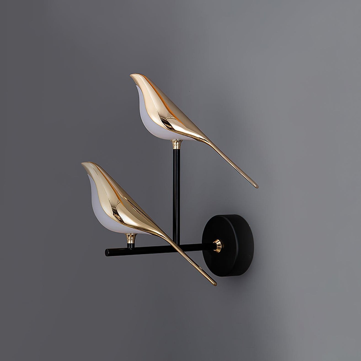 Wandlamp met Vogelmotief en Verstelbare Lamparmen – Zwart & Roségoud Design 1 of 2 Lichtpunten Magnetische Vogel Moderne Decoratieve Verlichting