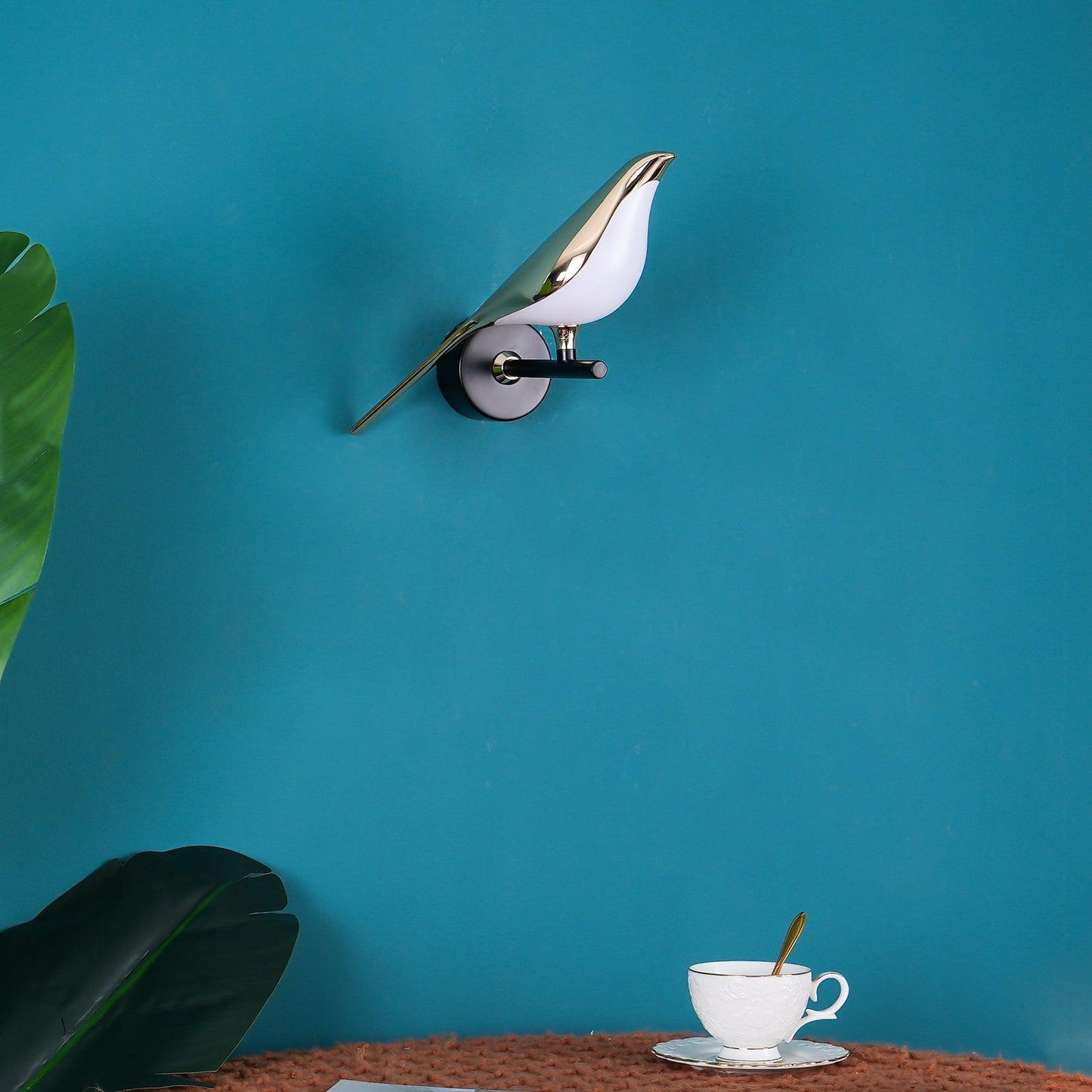 Wandlamp met Vogelmotief en Verstelbare Lamparmen – Zwart & Roségoud Design 1 of 2 Lichtpunten Magnetische Vogel Moderne Decoratieve Verlichting