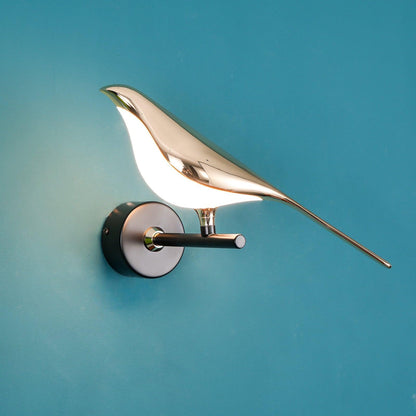 Wandlamp met Vogelmotief en Verstelbare Lamparmen – Zwart & Roségoud Design 1 of 2 Lichtpunten Magnetische Vogel Moderne Decoratieve Verlichting