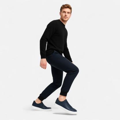 Elegante Slip-On Sneakers van Leer Comfortabel