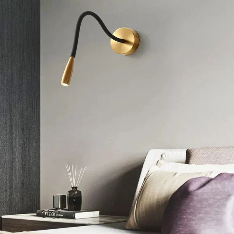 Verstelbare Wandlamp met Draaibare Arm – Leeslamp Brons Zwart voor Slaapkamer