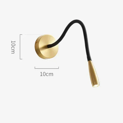 Verstelbare Wandlamp met Draaibare Arm – Leeslamp Brons Zwart voor Slaapkamer