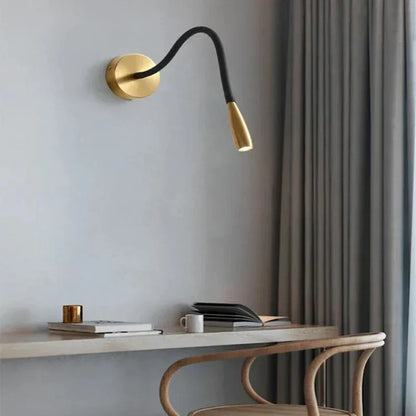 Verstelbare Wandlamp met Draaibare Arm – Leeslamp Brons Zwart voor Slaapkamer
