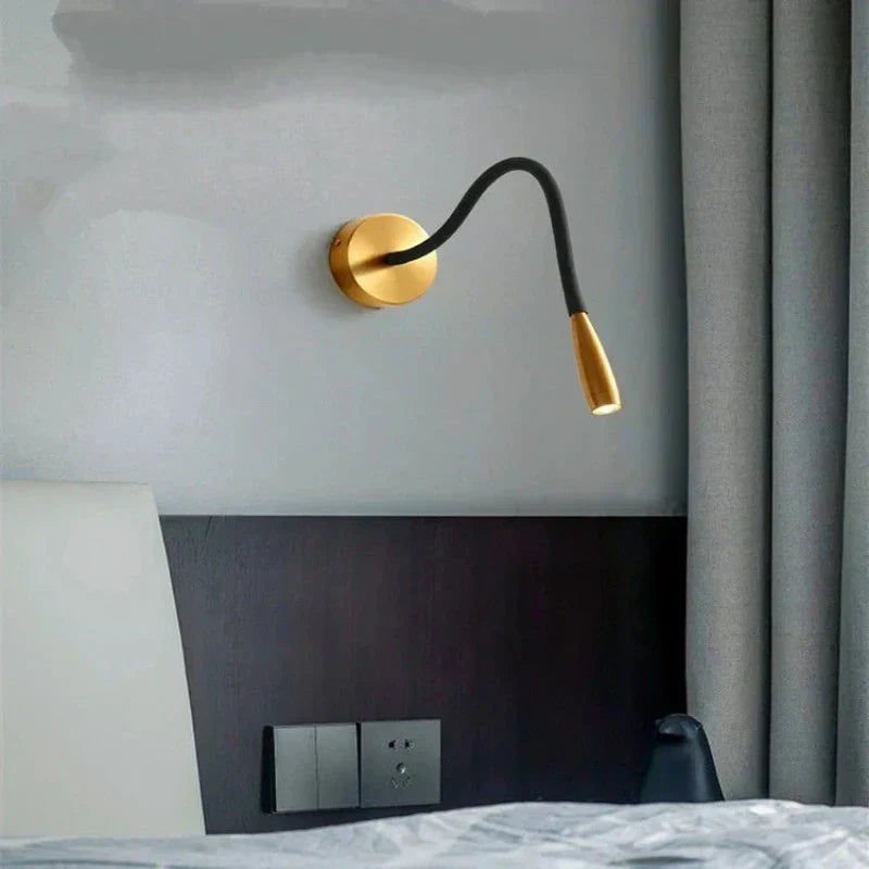 Verstelbare Wandlamp met Draaibare Arm – Leeslamp Brons Zwart voor Slaapkamer