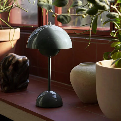 Paddenstoel Tafellamp Dimbaar Touch 30cm LED Bureaulamp Oplaadbaar Metaal Modern Design Leeslamp Sfeerlamp Geel