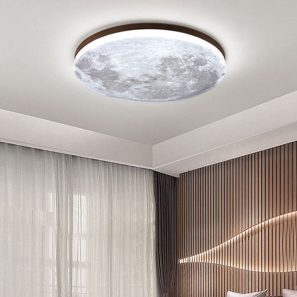 LED Plafondlamp Maanontwerp Hout Acryl Rond 26-48cm Slaapkamer Woonkamer Plafondlamp Maanlamp LED Verlichting Modern Interieur