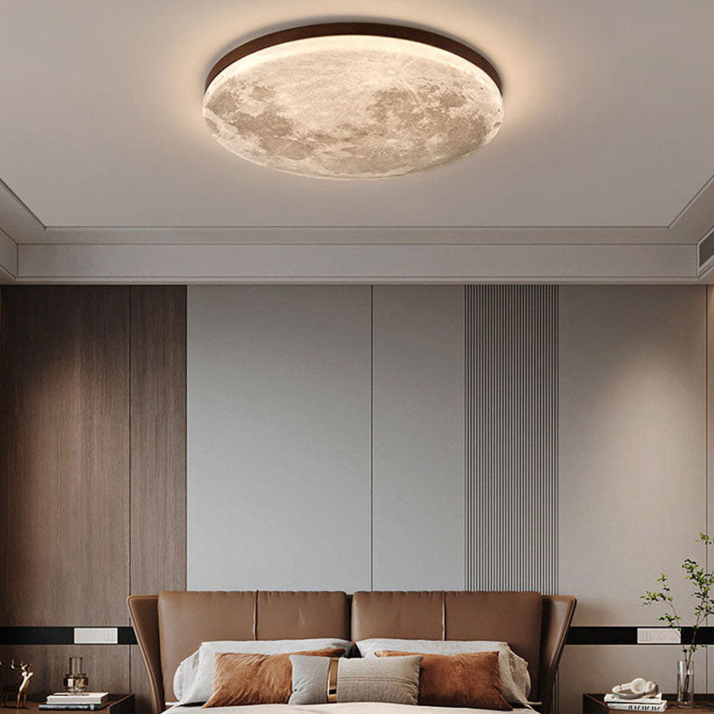 LED Plafondlamp Maanontwerp Hout Acryl Rond 26-48cm Slaapkamer Woonkamer Plafondlamp Maanlamp LED Verlichting Modern Interieur