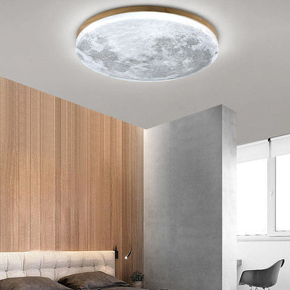 LED Plafondlamp Maanontwerp Hout Acryl Rond 26-48cm Slaapkamer Woonkamer Plafondlamp Maanlamp LED Verlichting Modern Interieur