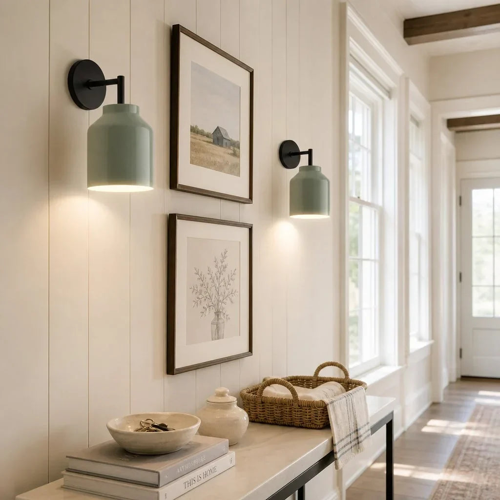 Metalen Wandlamp Minimalistisch Mat Afwerking Scandinavische Stijl Sfeerlicht voor Slaapkamer Gang Woonkamer Interieur
