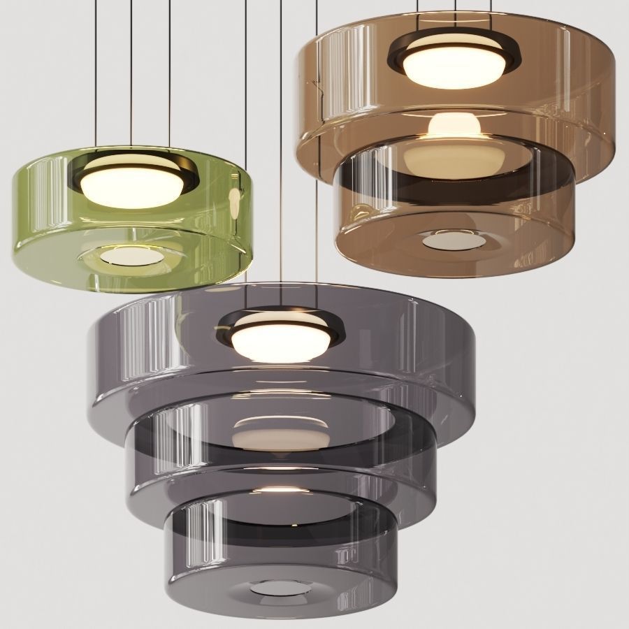 Zenor gelaagde hanglamp glas amber eetkamer woonkamer design verlichting modern gelaagd glaslamp