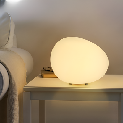 Steen Tafellamp LED 3-Kleuren PE Sfeerlamp 22cm Woonkamer Slaapkamer Scandinavisch Organisch Nachtlamp Dimbaar