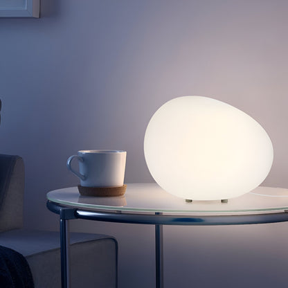 Steen Tafellamp LED 3-Kleuren PE Sfeerlamp 22cm Woonkamer Slaapkamer Scandinavisch Organisch Nachtlamp Dimbaar