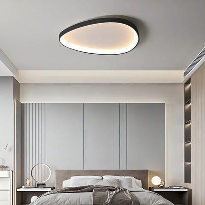LED plafondlamp ovaal dimbaar metaal zwart wit slaapkamer hal woonkamer moderne plafondverlichting Scandinavisch design opbouwlamp