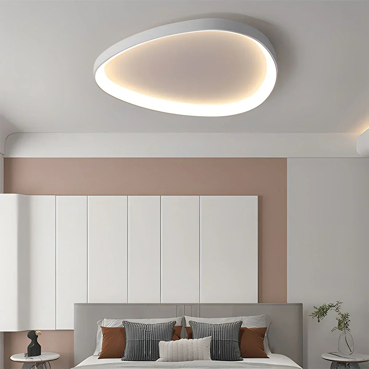 LED plafondlamp ovaal dimbaar metaal zwart wit slaapkamer hal woonkamer moderne plafondverlichting Scandinavisch design opbouwlamp