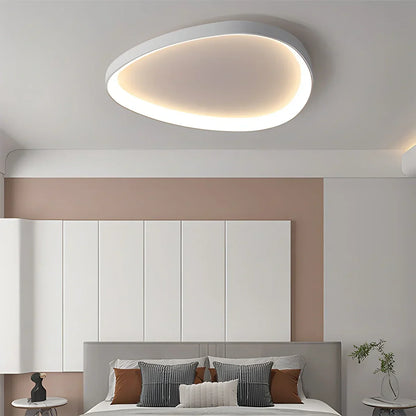 LED plafondlamp ovaal dimbaar metaal zwart wit slaapkamer hal woonkamer moderne plafondverlichting Scandinavisch design opbouwlamp
