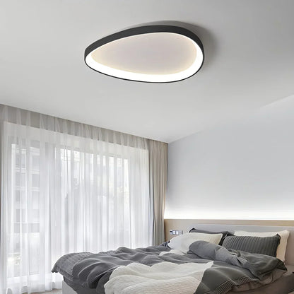 LED plafondlamp ovaal dimbaar metaal zwart wit slaapkamer hal woonkamer moderne plafondverlichting Scandinavisch design opbouwlamp