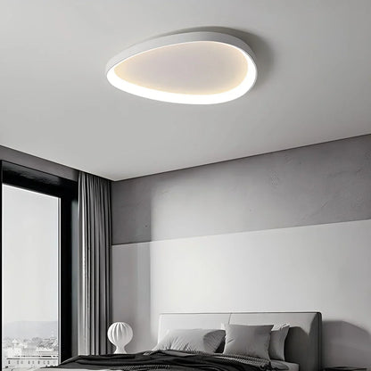 LED plafondlamp ovaal dimbaar metaal zwart wit slaapkamer hal woonkamer moderne plafondverlichting Scandinavisch design opbouwlamp