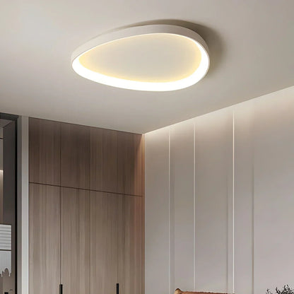 LED plafondlamp ovaal dimbaar metaal zwart wit slaapkamer hal woonkamer moderne plafondverlichting Scandinavisch design opbouwlamp