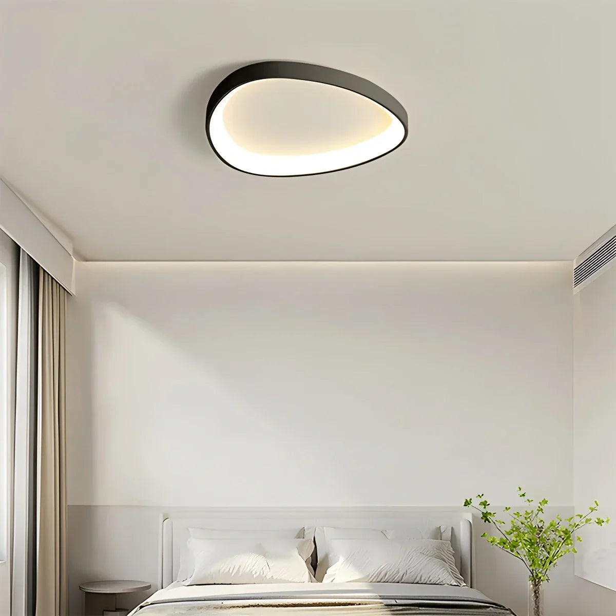 LED plafondlamp ovaal dimbaar metaal zwart wit slaapkamer hal woonkamer moderne plafondverlichting Scandinavisch design opbouwlamp