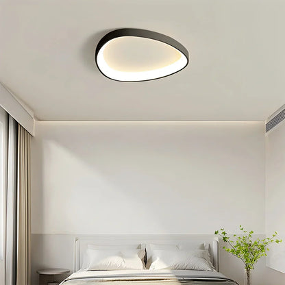 LED plafondlamp ovaal dimbaar metaal zwart wit slaapkamer hal woonkamer moderne plafondverlichting Scandinavisch design opbouwlamp
