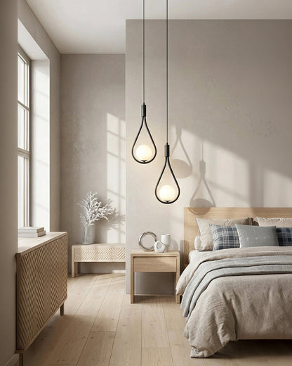 Nordic Drop Hanglamp Minimalistische Druppelvorm Glas Moderne Verlichting voor Eetkamer & Keukeneiland