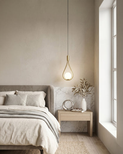Nordic Drop Hanglamp Minimalistische Druppelvorm Glas Moderne Verlichting voor Eetkamer & Keukeneiland