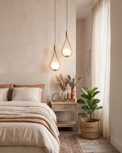 Nordic Drop Hanglamp Minimalistische Druppelvorm Glas Moderne Verlichting voor Eetkamer & Keukeneiland