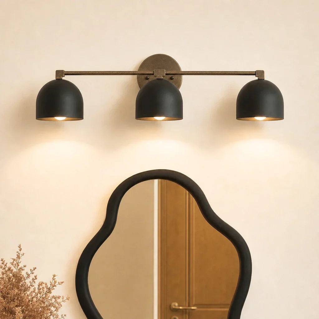 Metalen Wandlamp met Bolvormige Kap – Scandinavische Sfeerlamp voor Badkamer Slaapkamer Woonkamer – Moderne Wandverlichting Zwart Goud Messing