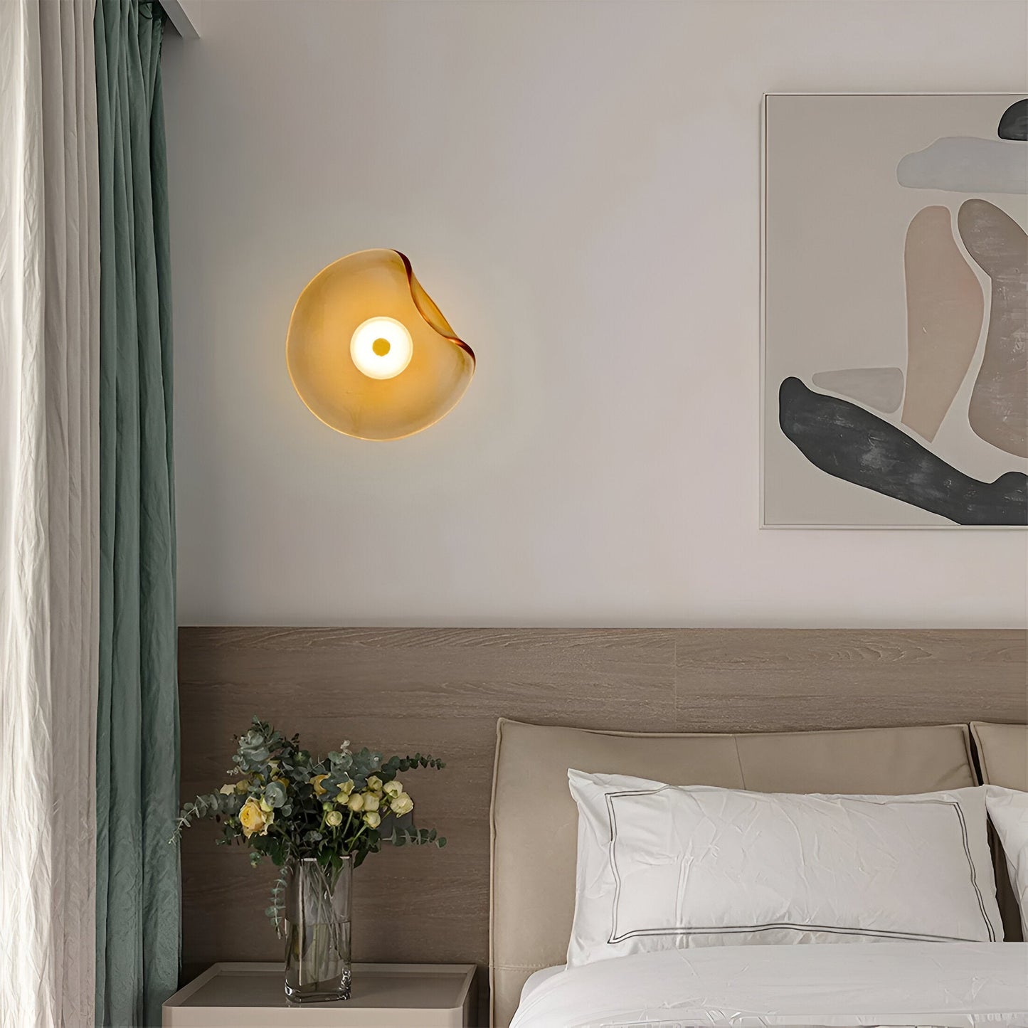 Wandlamp Gebogen Glas LED Sculpturaal Nordisch Goud Zwart 25cm Woonkamer Slaapkamer