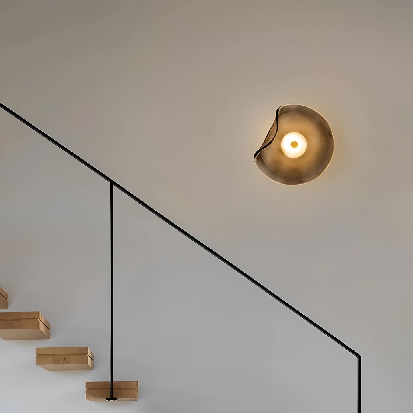 Wandlamp Gebogen Glas LED Sculpturaal Nordisch Goud Zwart 25cm Woonkamer Slaapkamer