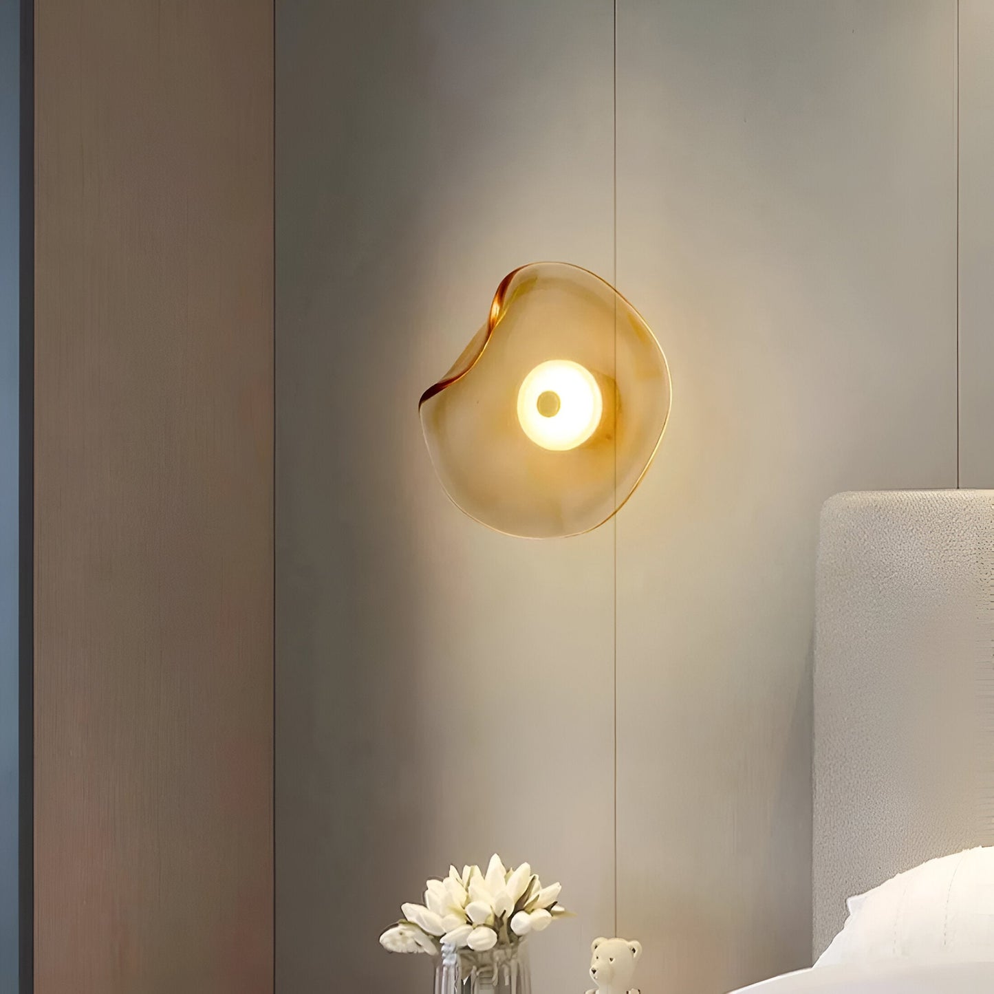 Wandlamp Gebogen Glas LED Sculpturaal Nordisch Goud Zwart 25cm Woonkamer Slaapkamer