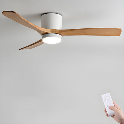 Moderne Plafondventilator Elena met Verlichting — Natuurhout & Zwart Exclusief Design