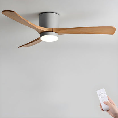 Moderne Plafondventilator Elena met Verlichting — Natuurhout & Zwart Exclusief Design